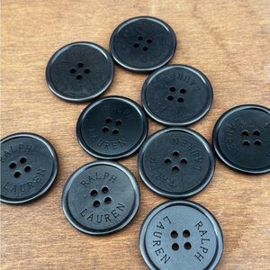 Lauren Ralph Lauren Black Four-Hole Buttons - Set of 9